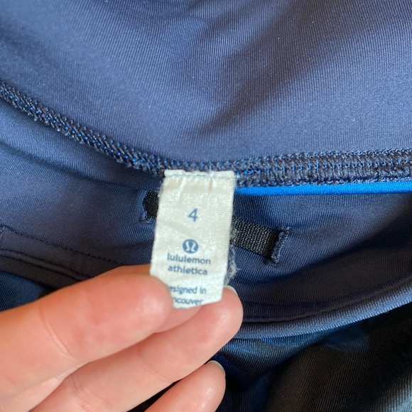 Lululemon Wunder Under Full On Leggings Crop Womens Size 4 Blue Black - Picture 5 of 7